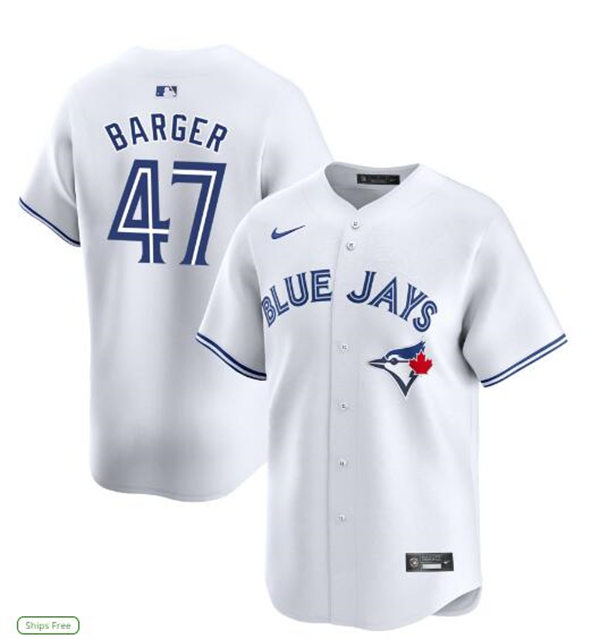 Mens Toronto Blue Jays #47 Addison Barger Nike White Home Limited Player Jersey